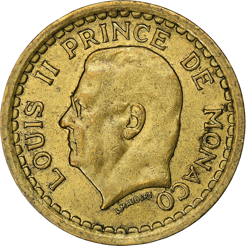 Monaco, Louis II, Franc, 1945, Paris, Bronze-Aluminium, TTB, KM:120A