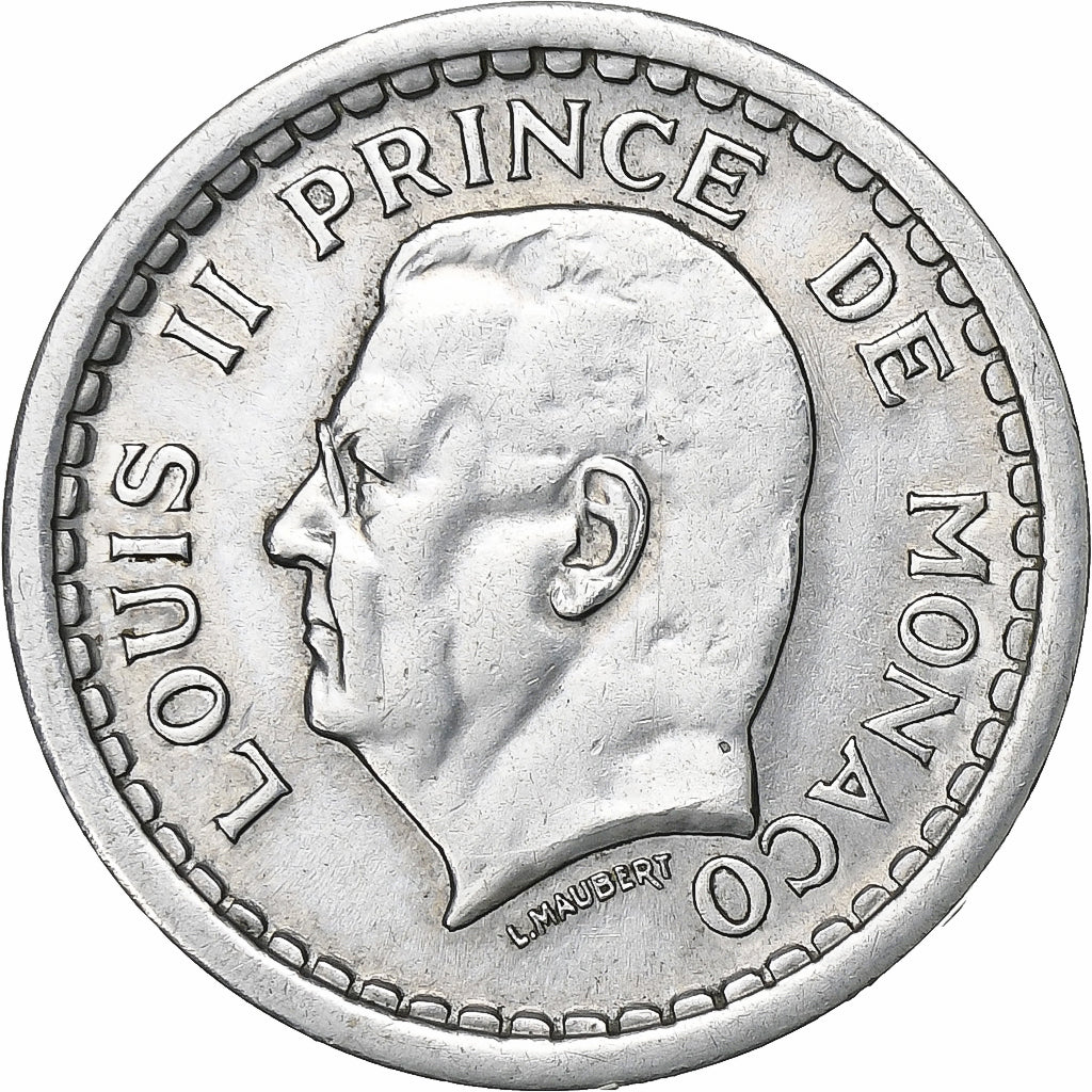 Monaco, Louis II, Franc, 1943, Paris, Aluminum, AU(50-53), Gadoury:MC131, KM:120