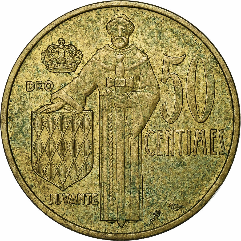 Monaco, Rainier III, 50 Centimes, 1962, Paris, Aluminum-Bronze, EF(40-45)