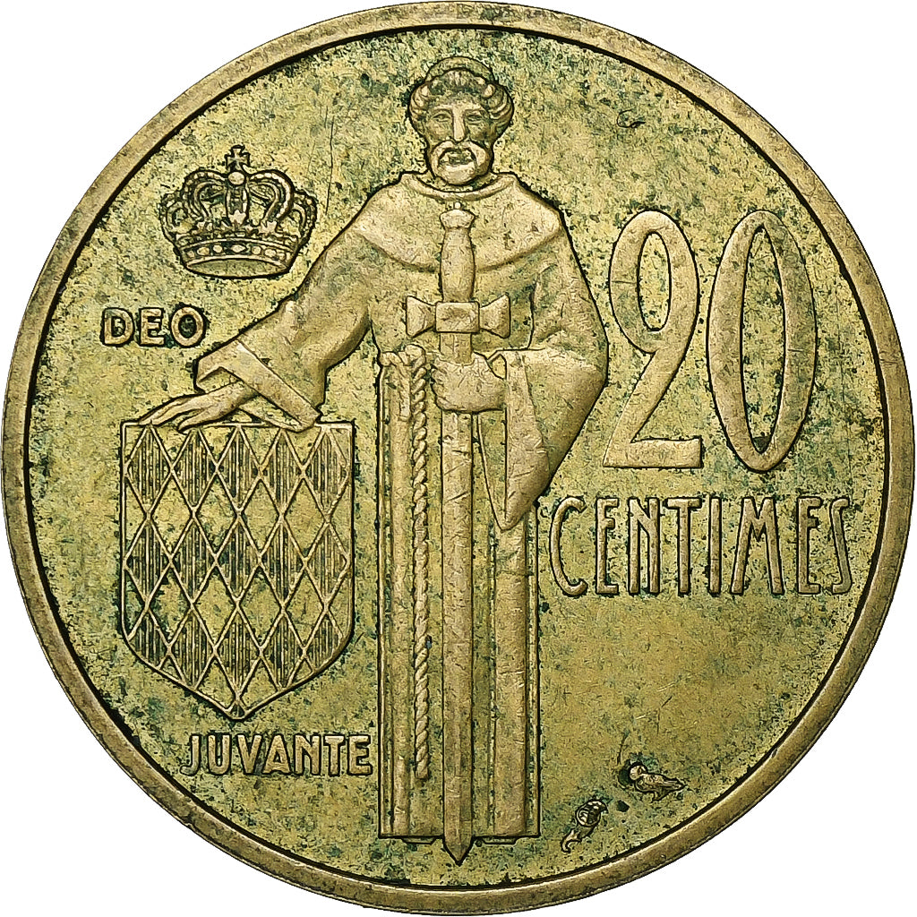 Monaco, Rainier III, 20 Centimes, 1962, Paris, Aluminum-Bronze, EF(40-45)