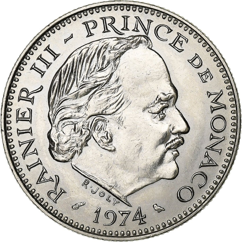 Monaco, Rainier III, 5 Francs, 1974, Paris, Chouette, Rame-nichel, SPL-