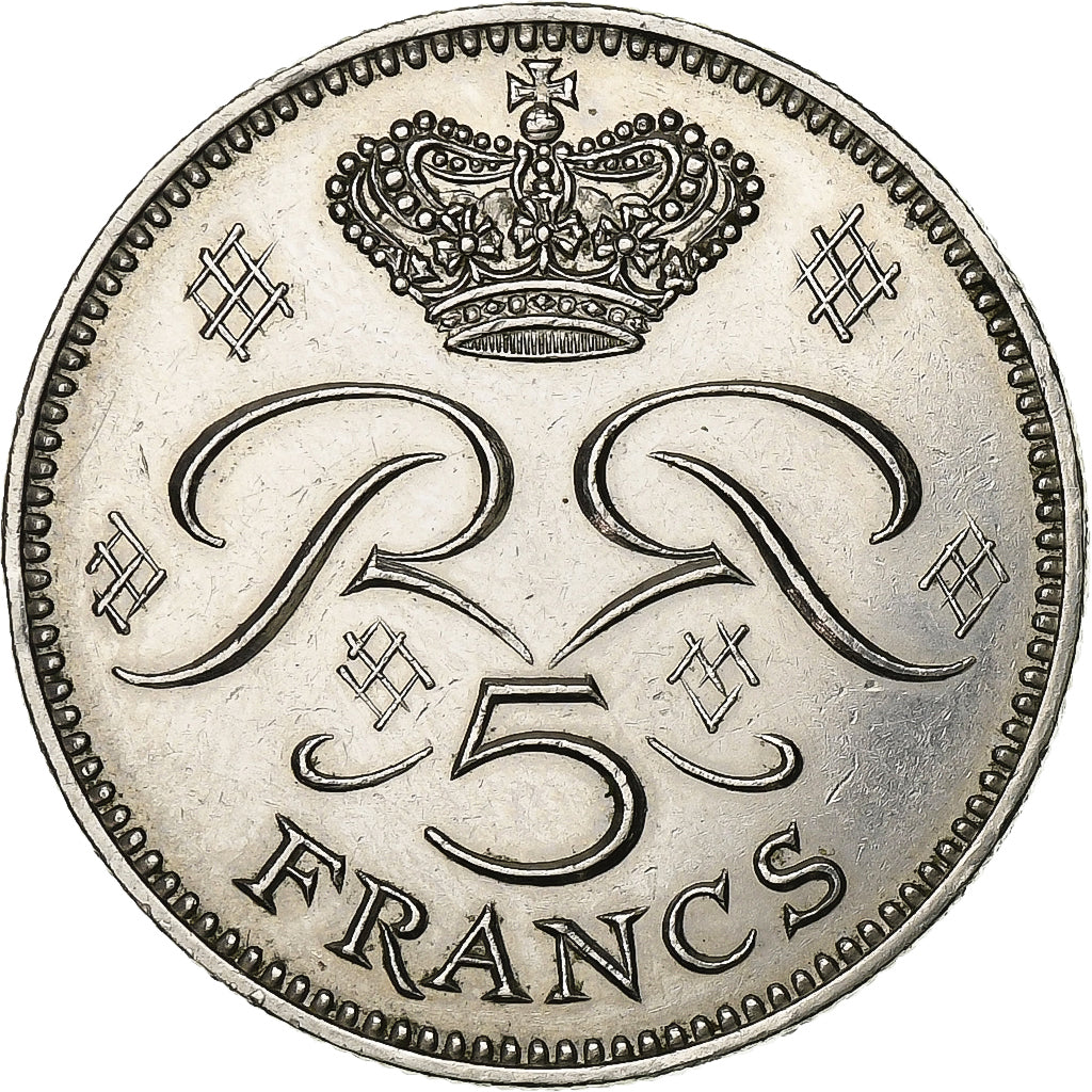Mónaco, Rainier III, 5 Francs, 1979, Paris, Rare, Cobre - níquel, EBC