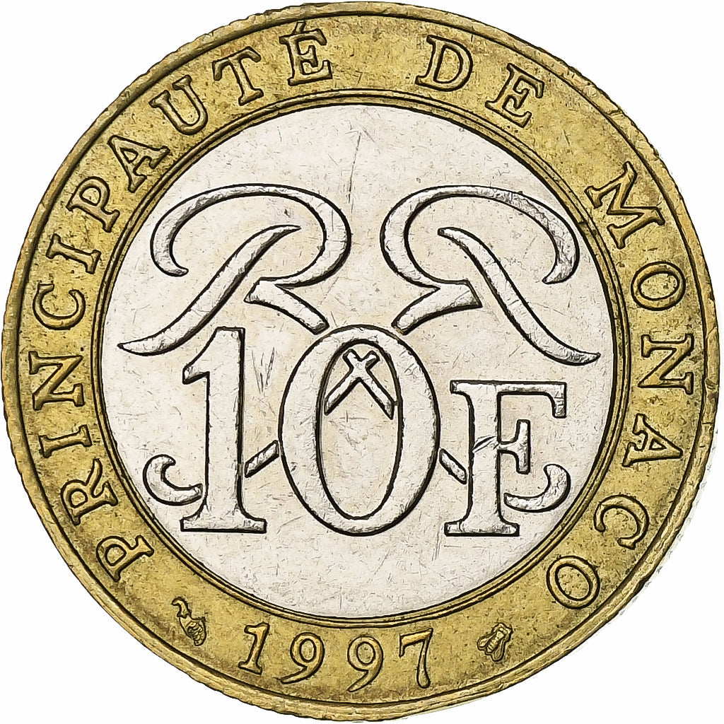 Monaco, Rainier III, 10 Francs, 1997, Paris, Bi-metallico, SPL-, Gadoury:MC160
