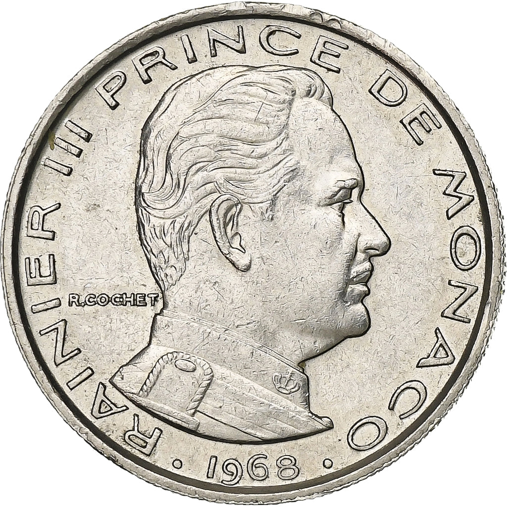 Monaco, Rainier III, Franc, 1968, Paris, Nickel, VZ, Gadoury:MC 150, KM:140