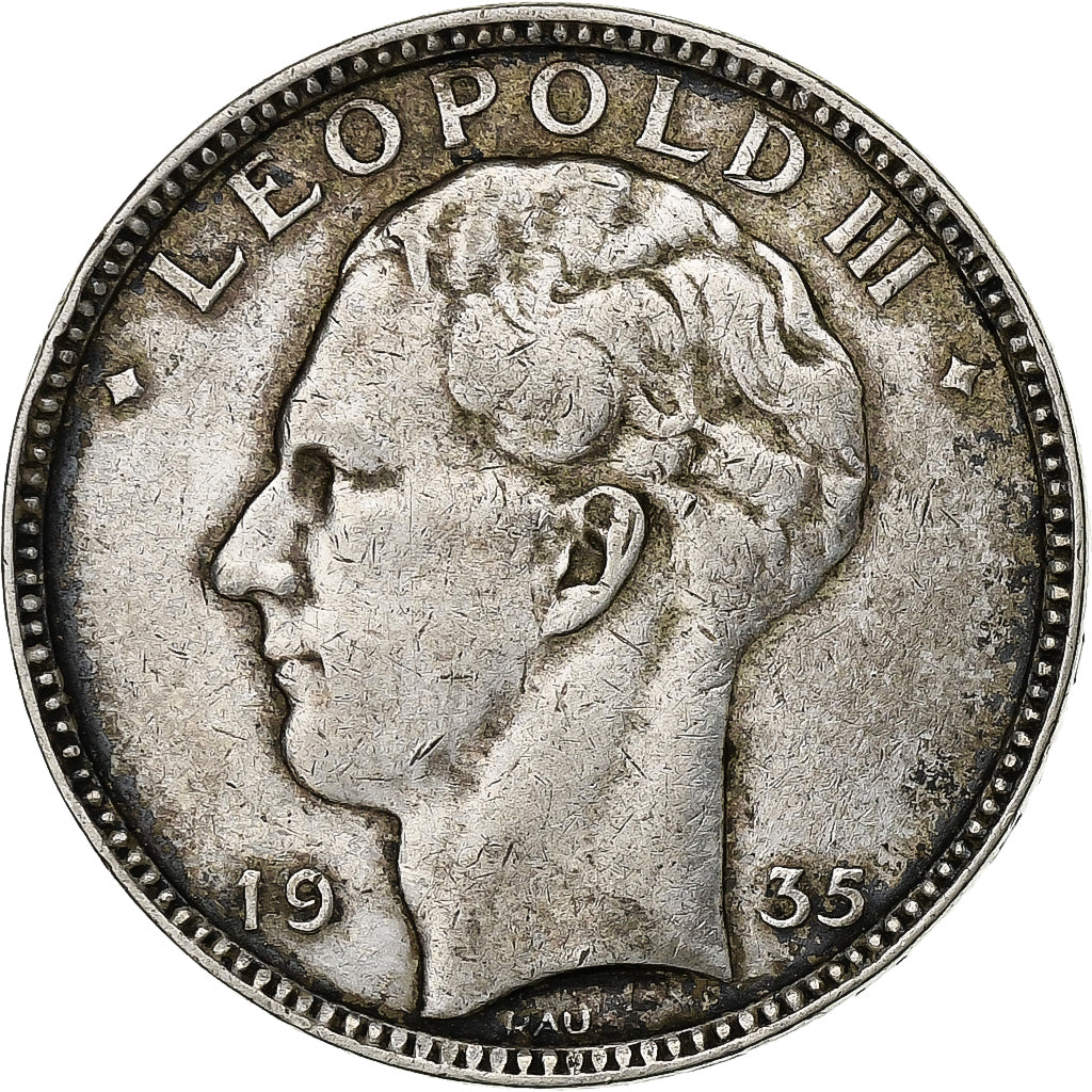 Belgien, Leopold III, 20 Francs, 20 Frank, 1935, Tranche A, Silber, SS, KM:105