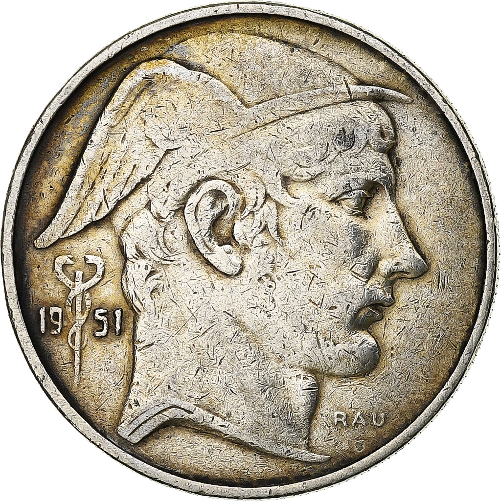 Belgio, Régence Prince Charles, 20 Francs, 20 Frank, 1951, Argento, BB