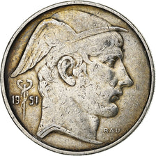 Belgio, Régence Prince Charles, 20 Francs, 20 Frank, 1951, Argento, BB