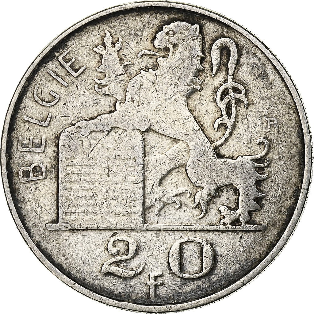 Belgio, Régence Prince Charles, 20 Francs, 20 Frank, 1951, Argento, BB