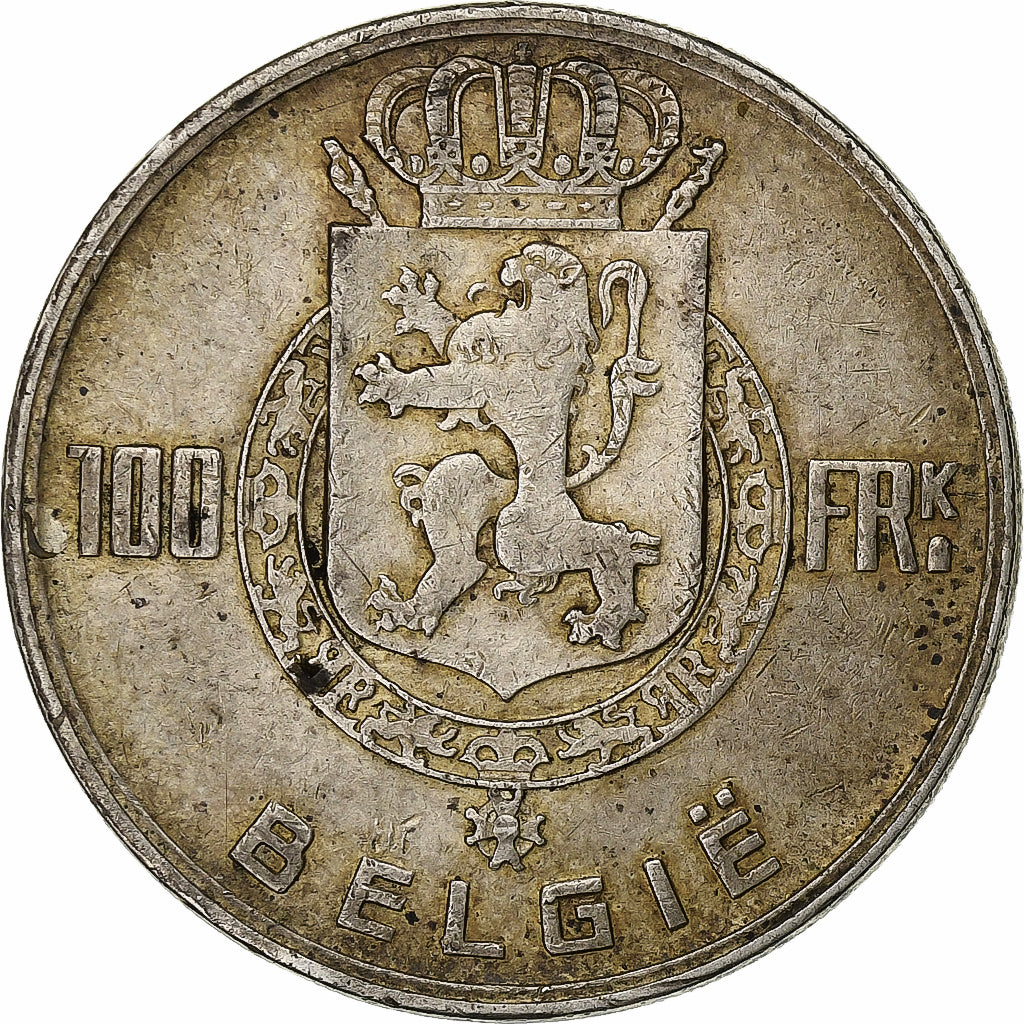 Belgium, Régence Prince Charles, 100 Francs, 100 Frank, 1948, Silver