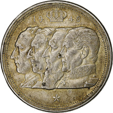 Belgium, Régence Prince Charles, 100 Francs, 100 Frank, 1949, Silver