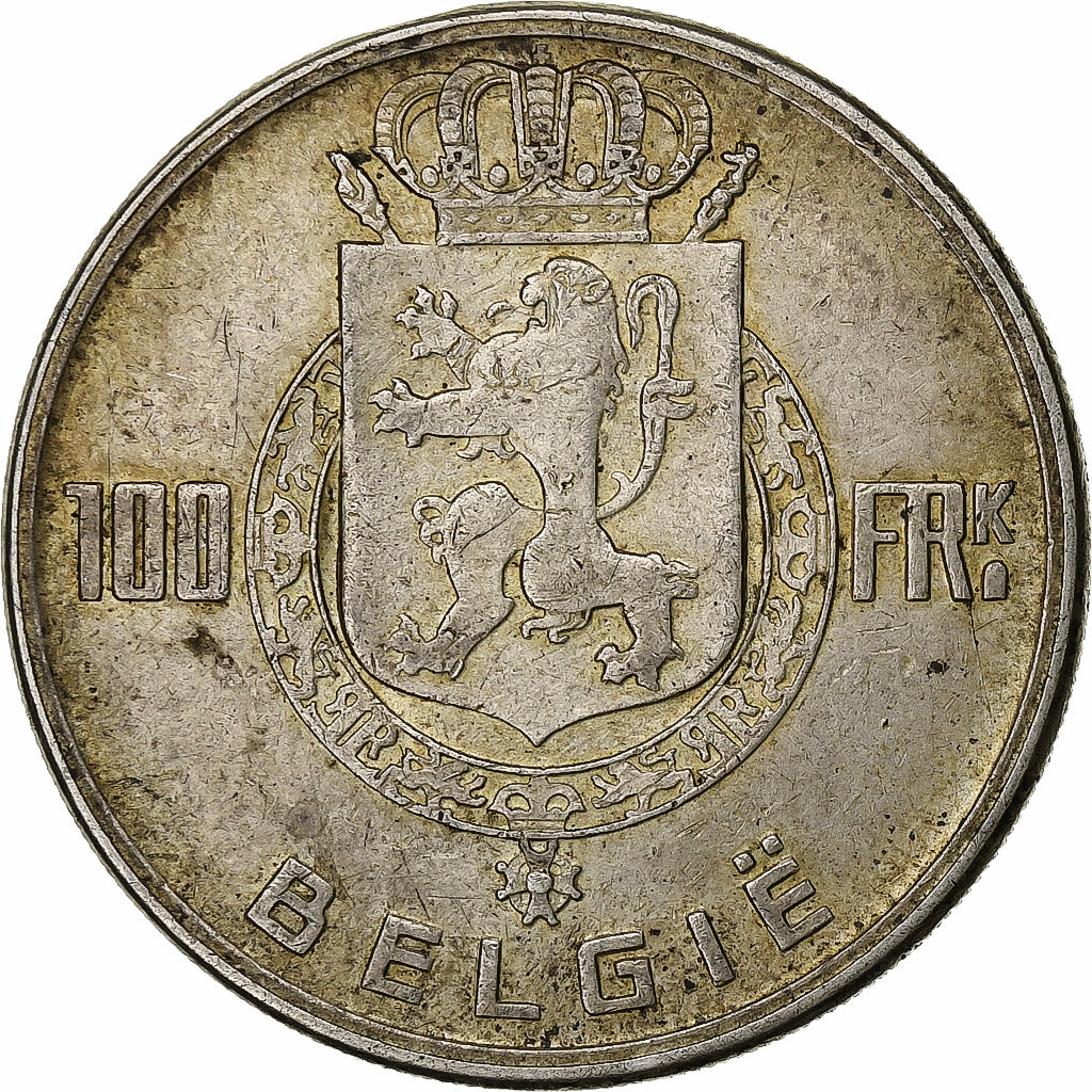 Belgium, Régence Prince Charles, 100 Francs, 100 Frank, 1949, Silver