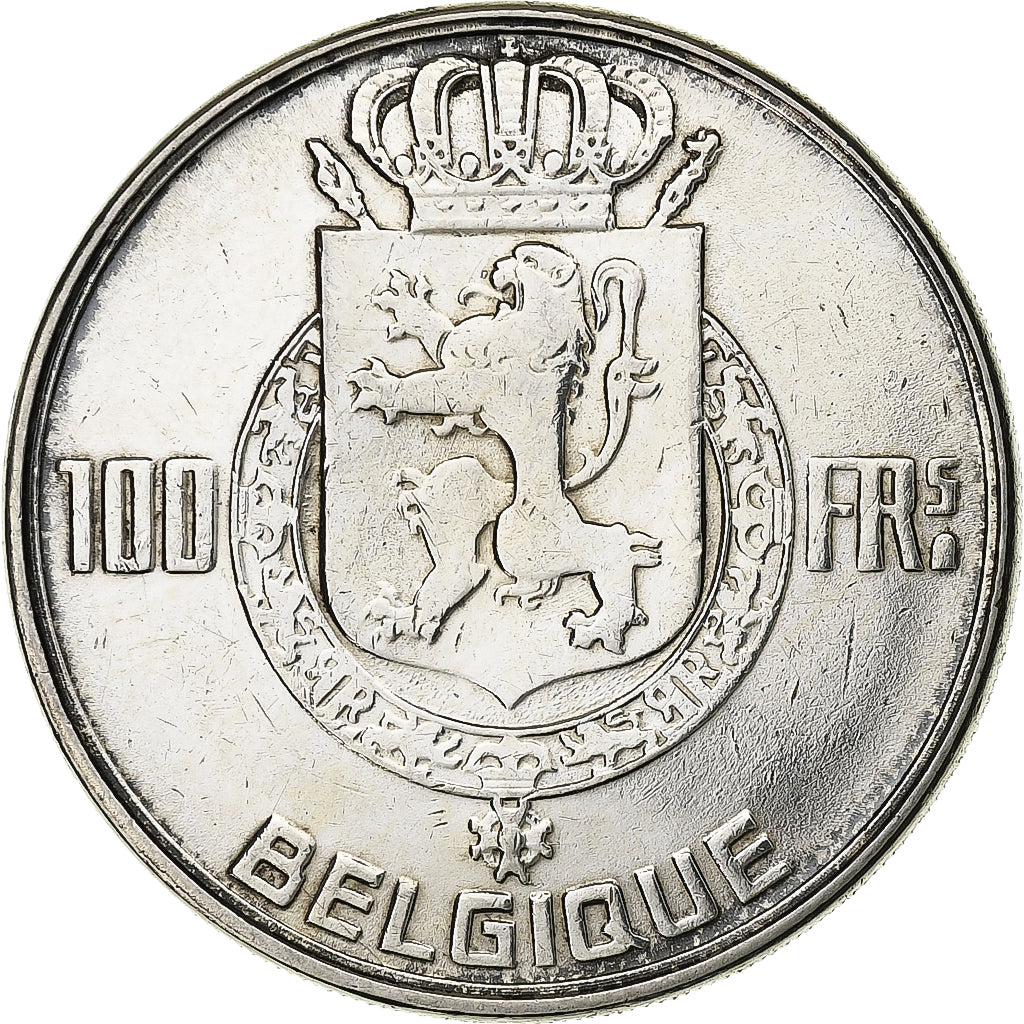 Belgio, Régence Prince Charles, 100 Francs, 100 Frank, 1950, Argento, BB