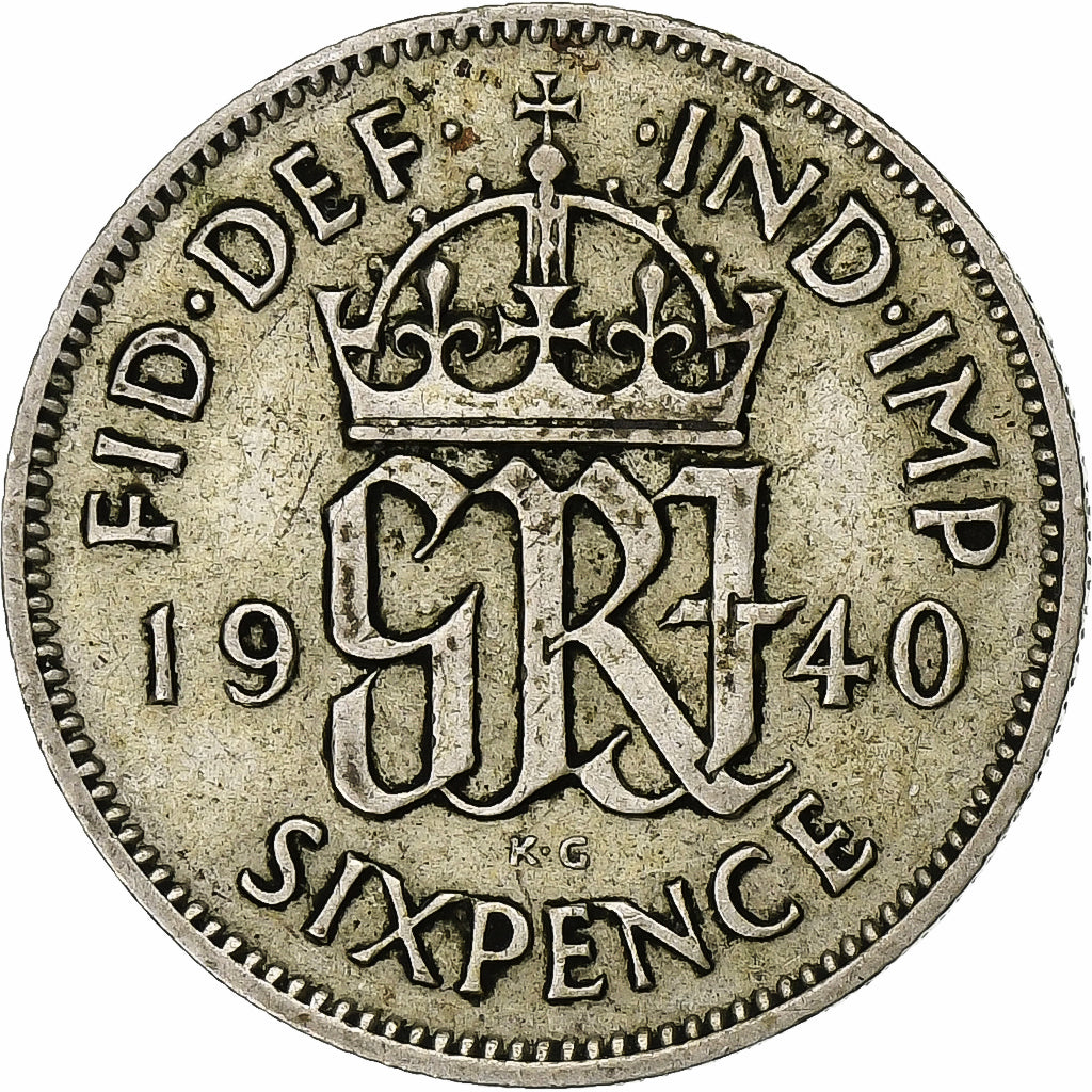 Großbritannien, George VI, 6 Pence, 1940, Silber, SS, KM:852