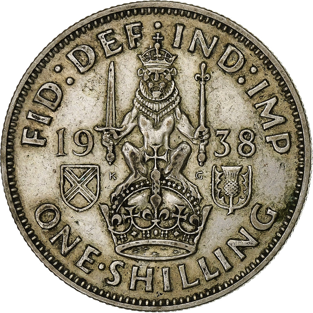 Great Britain, George VI, Shilling, 1938, Silver, EF(40-45), KM:854