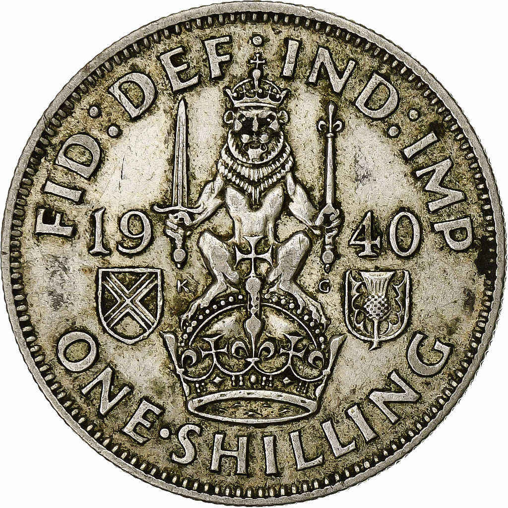 Grande-Bretagne, George VI, Shilling, 1940, Argent, TTB, KM:854