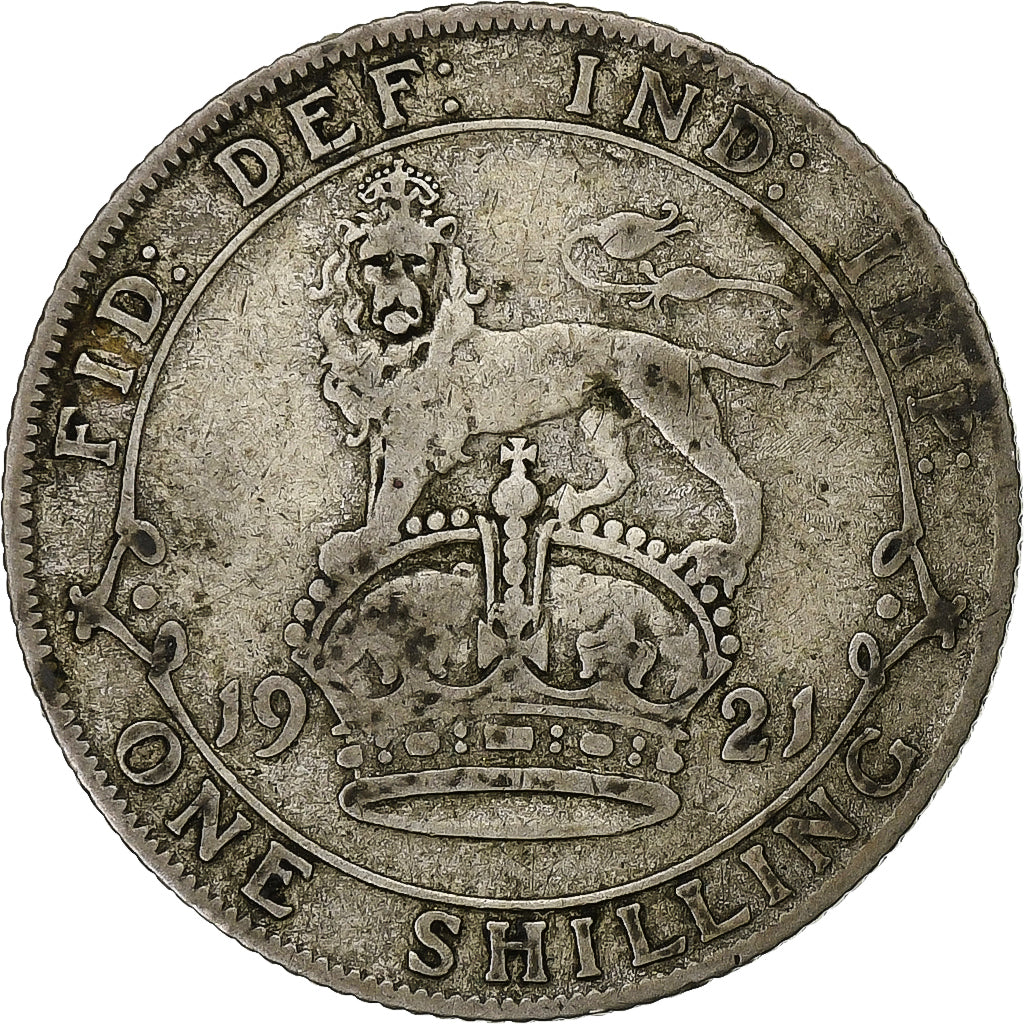 Gran Bretaña, George V, Shilling, 1921, Plata, BC+, KM:816a