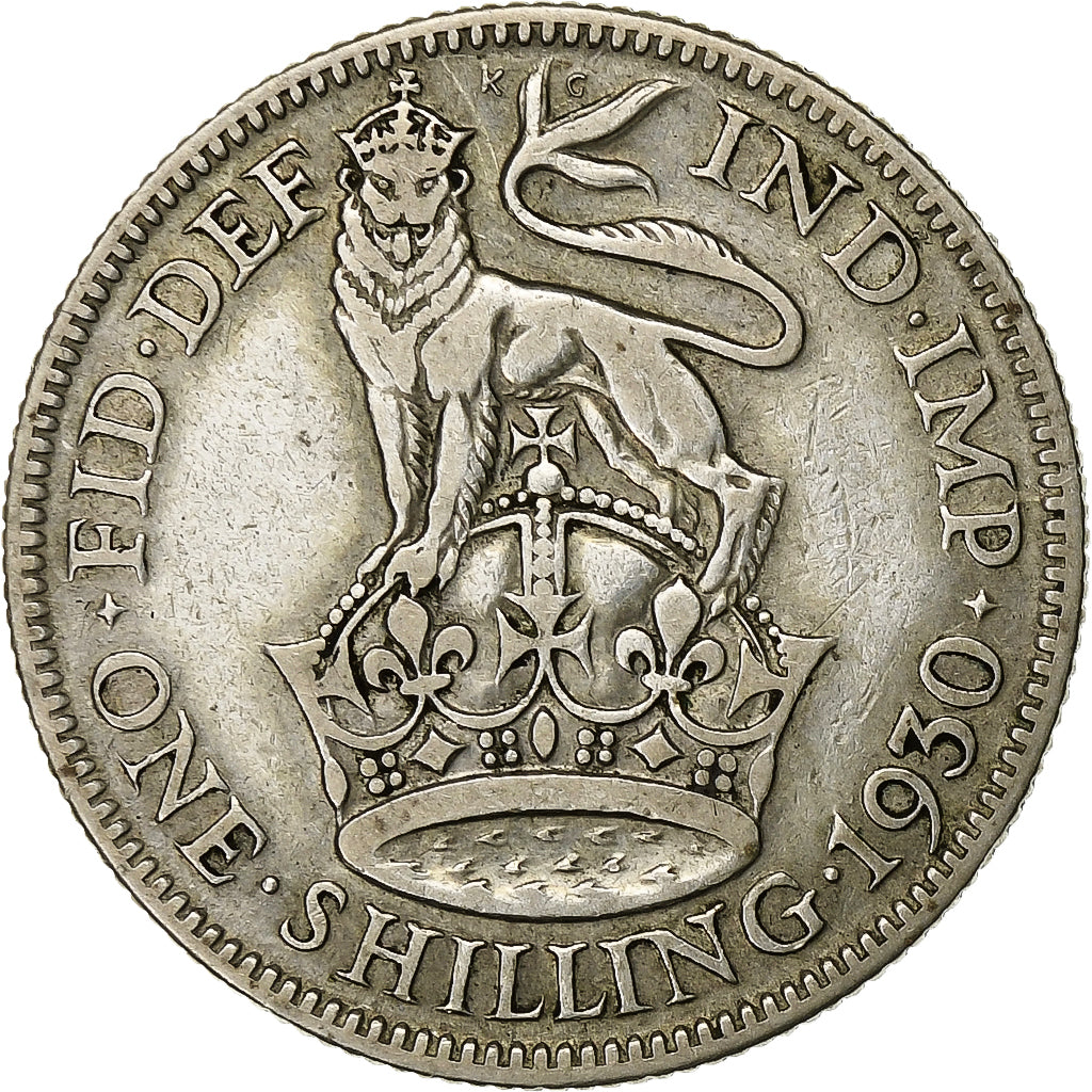 Wielka Brytania, George V, Shilling, 1930, Srebro, EF(40-45), KM:833