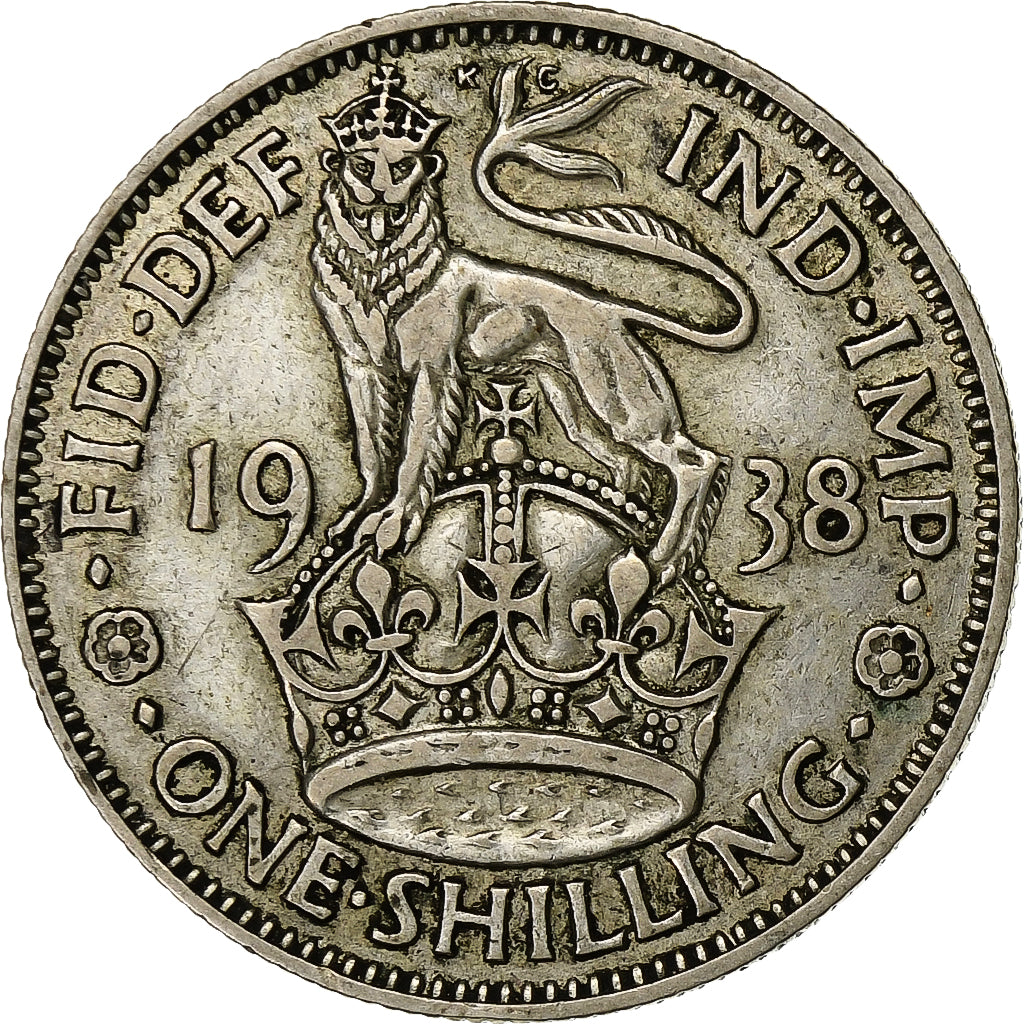 Great Britain, George VI, Shilling, 1938, Silver, EF(40-45), KM:853