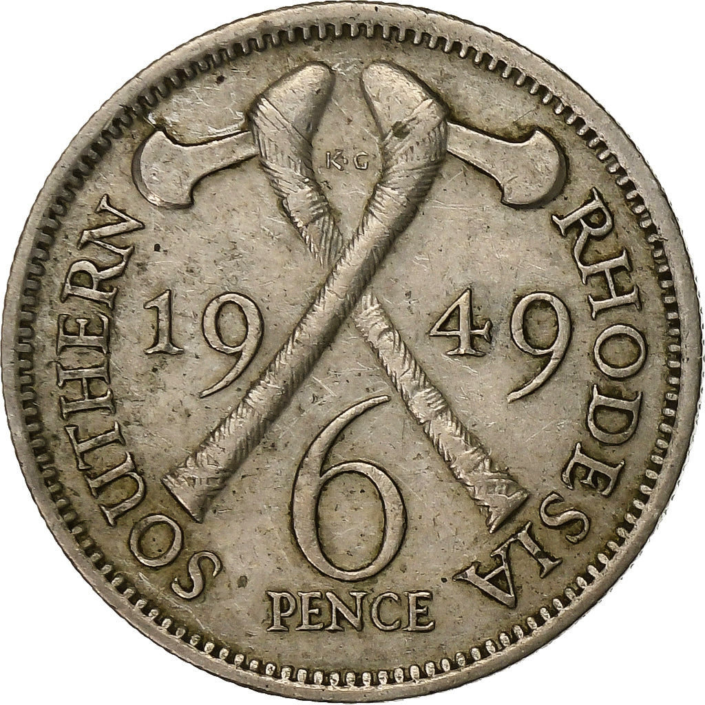 Zuidelijk Rhodesië, George VI, 6 Pence, 1949, Cupro-nikkel, ZF+, KM:21