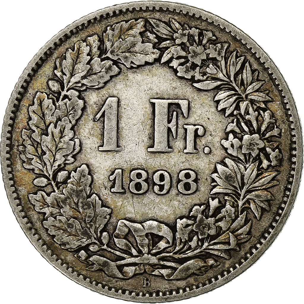 Suíça, Franc, 1898, Bern, Prata, VF(30-35), KM:24