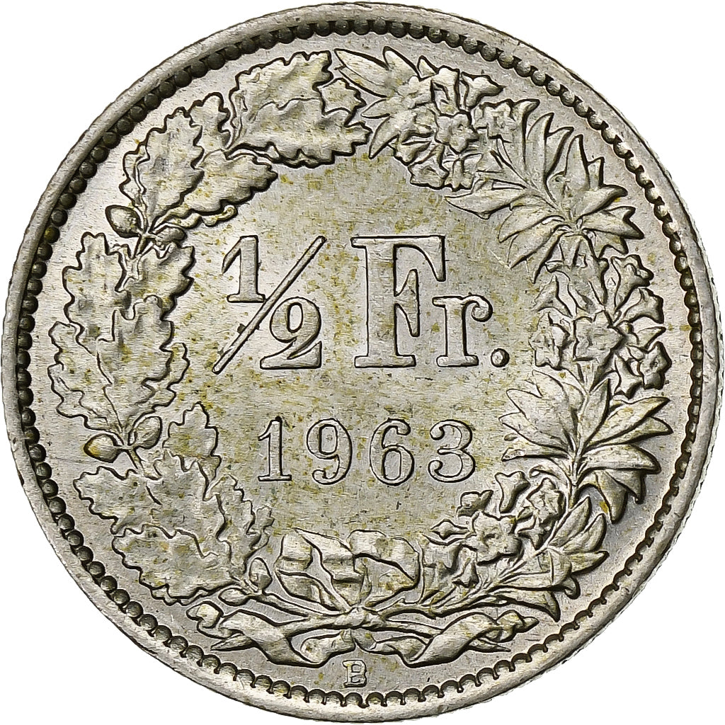 Suiza, 1/2 Franc, 1963, Bern, Plata, MBC+, KM:23
