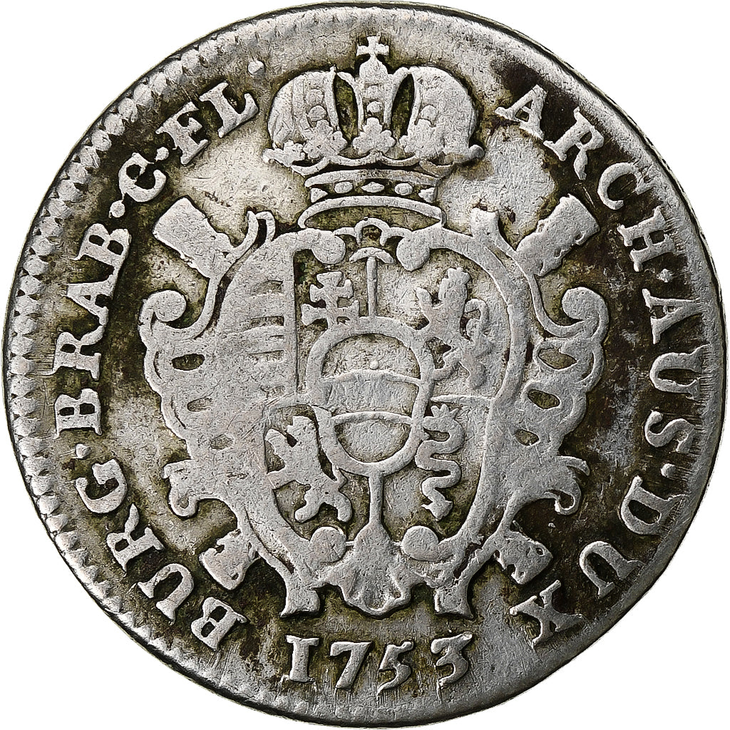 PAÍSES BAJOS AUSTRIACOS, Maria Theresa, Escalin, Schelling, 1753, Antwerp