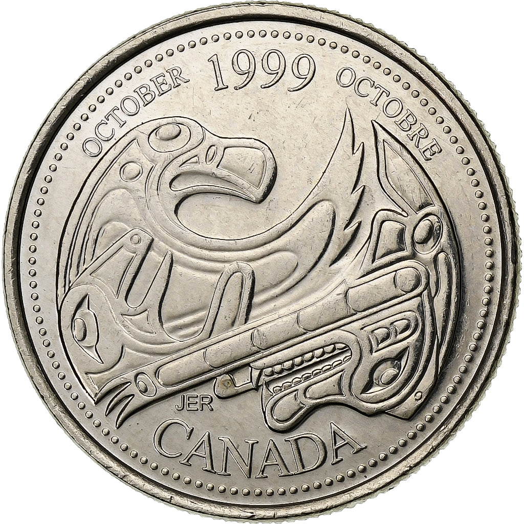 Kanada, Elizabeth II, 25 Cents, 1999, Royal Canadian Mint, Nickel, VZ+, KM:351