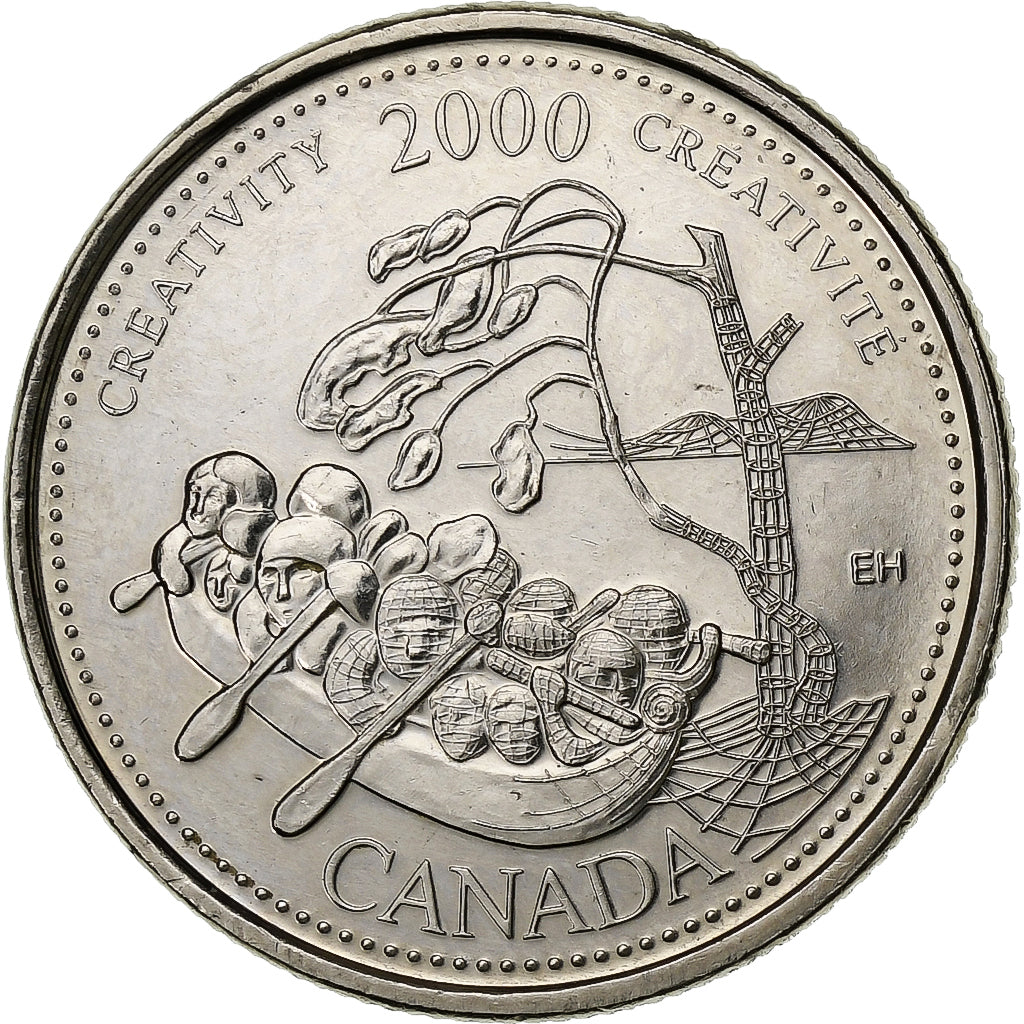 Kanada, Elizabeth II, 25 Cents, 2000, Royal Canadian Mint, Nickel, VZ+, KM:379