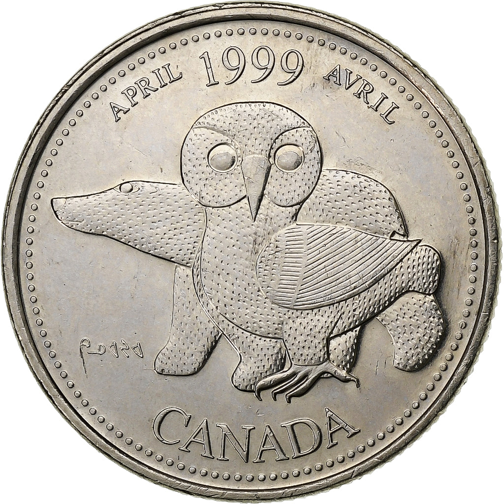 Canadá, Elizabeth II, 25 Cents, 1999, Royal Canadian Mint, Níquel, MS(60-62)