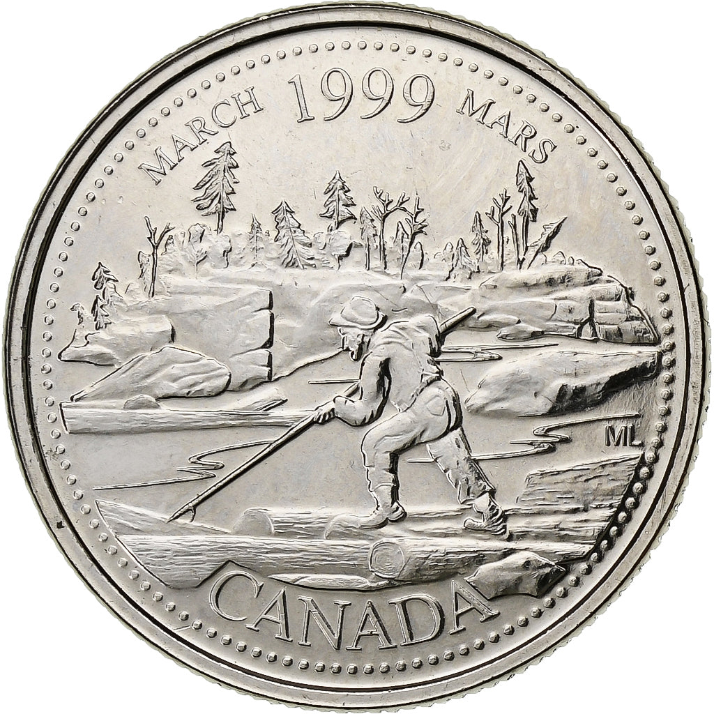 Kanada, Elizabeth II, 25 Cents, 1999, Royal Canadian Mint, Nickel, VZ+, KM:344