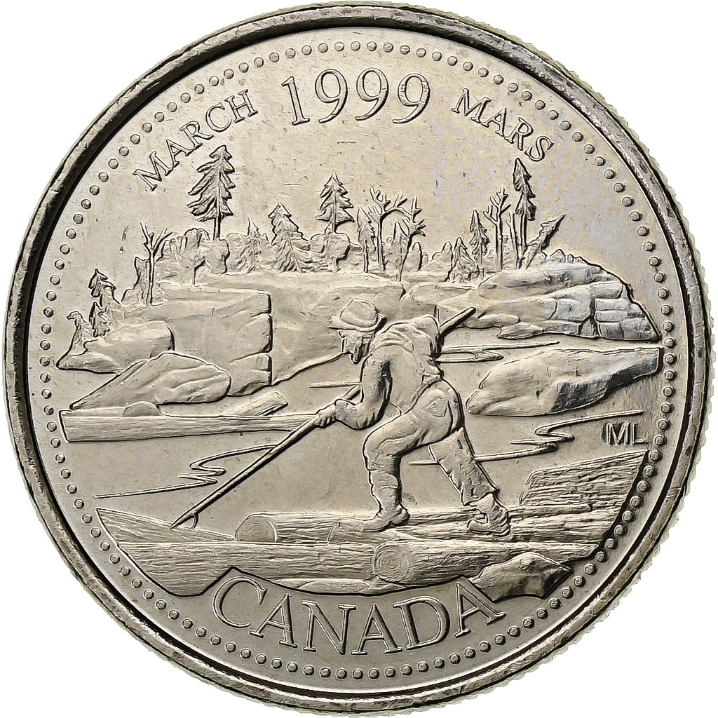 Canada, Elizabeth II, 25 Cents, 1999, Royal Canadian Mint, Nickel, SUP+, KM:344