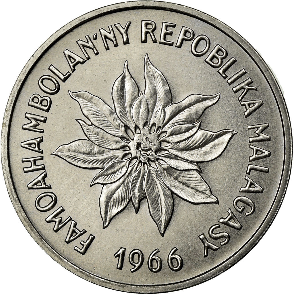 Coin, Madagascar, Franc, 1966, Paris, MS(65-70), Stainless Steel, KM:8