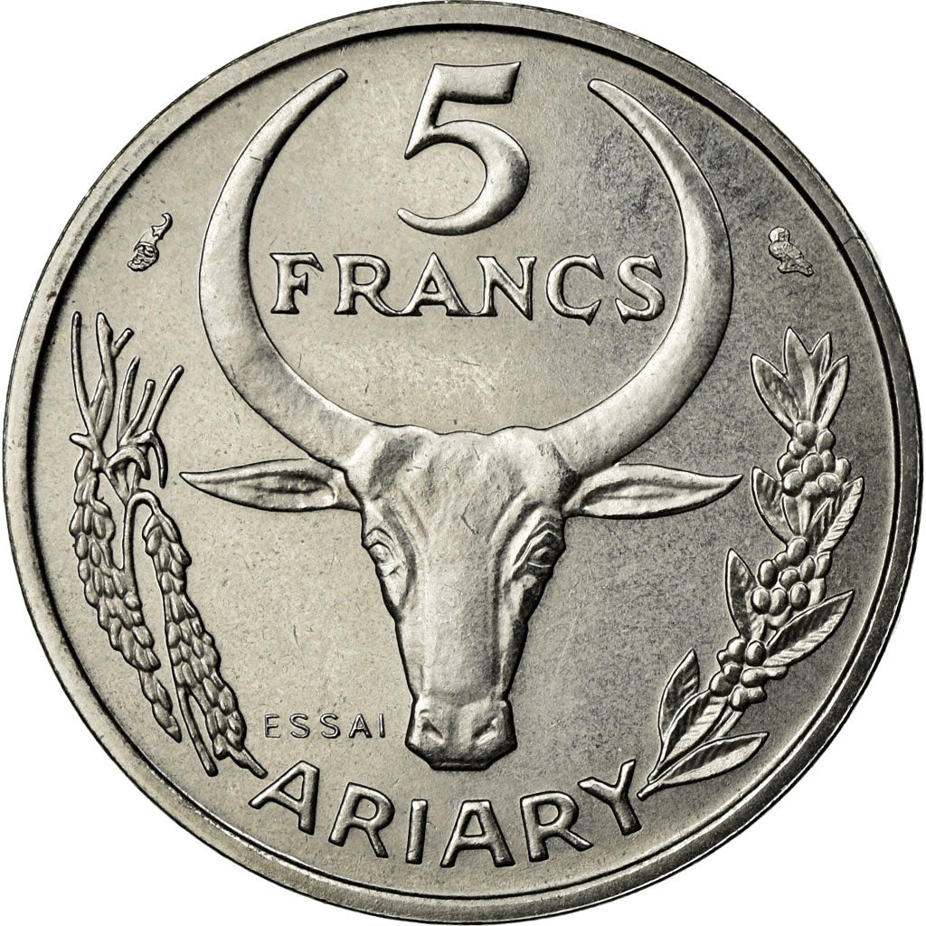 Coin, Madagascar, Franc, 1966, Paris, MS(65-70), Stainless Steel, KM:8