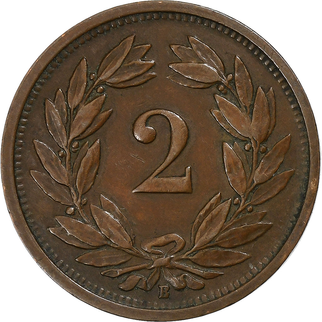 Suiza, 2 Rappen, 1925, Bern, Bronce, MBC, KM:4.2