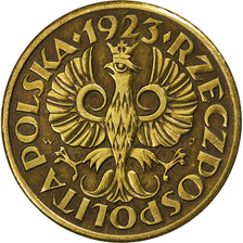 Polonia, 5 Groszy, 1923, Warsaw, Latón, MBC, KM:10