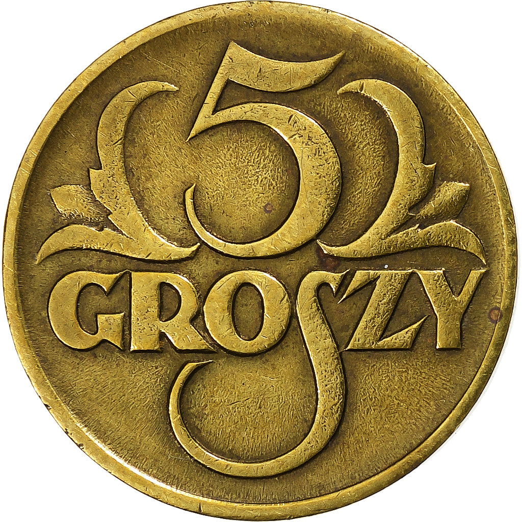 Polonia, 5 Groszy, 1923, Warsaw, Latón, MBC, KM:10