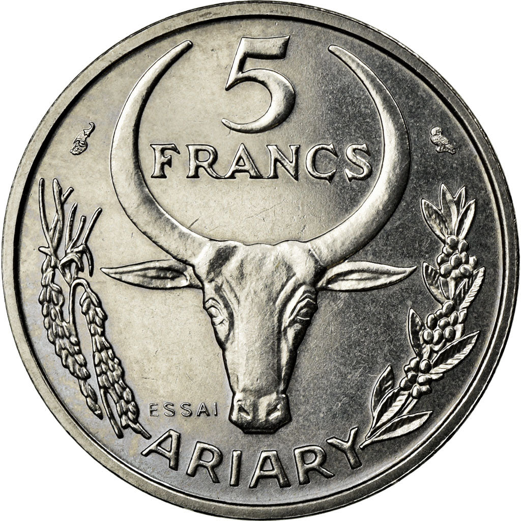 Coin, Madagascar, Franc, 1966, Paris, MS(65-70), Stainless Steel, KM:8