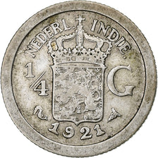 NETHERLANDS EAST INDIES, Wilhelmina I, 1/4 Gulden, 1921, Utrecht, Silver