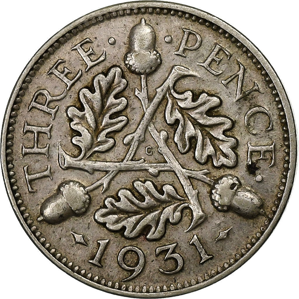 Great Britain, George V, 3 Pence, 1931, Silver, EF(40-45), KM:831