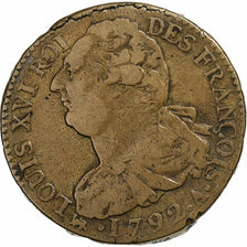 Francja, 2 Sols, 2 sols françois, 1792 / AN 4, Paris, Brązowy, VF(30-35)