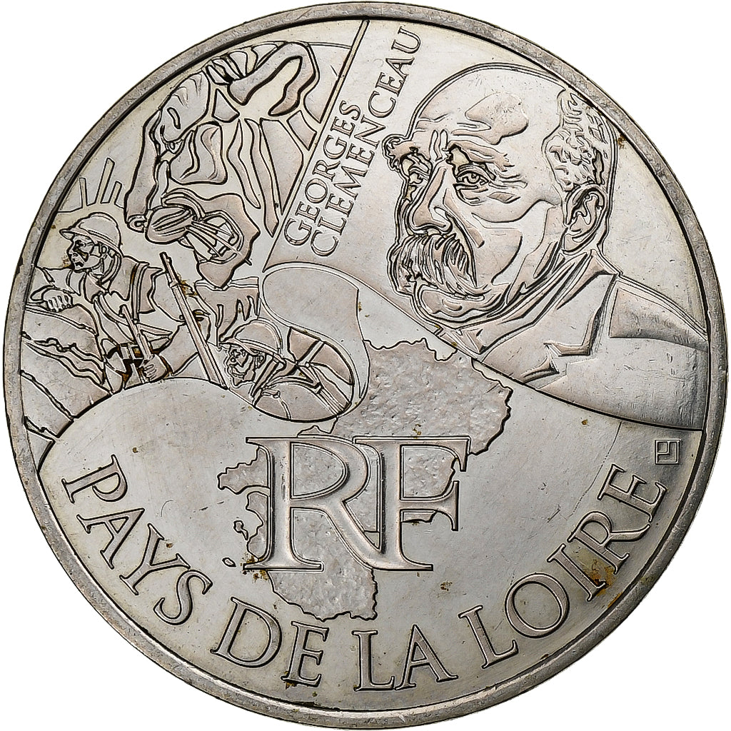 France, 10 Euro, Pays de la Loire, (2012), Paris, Argent, SUP, Gadoury:EU514