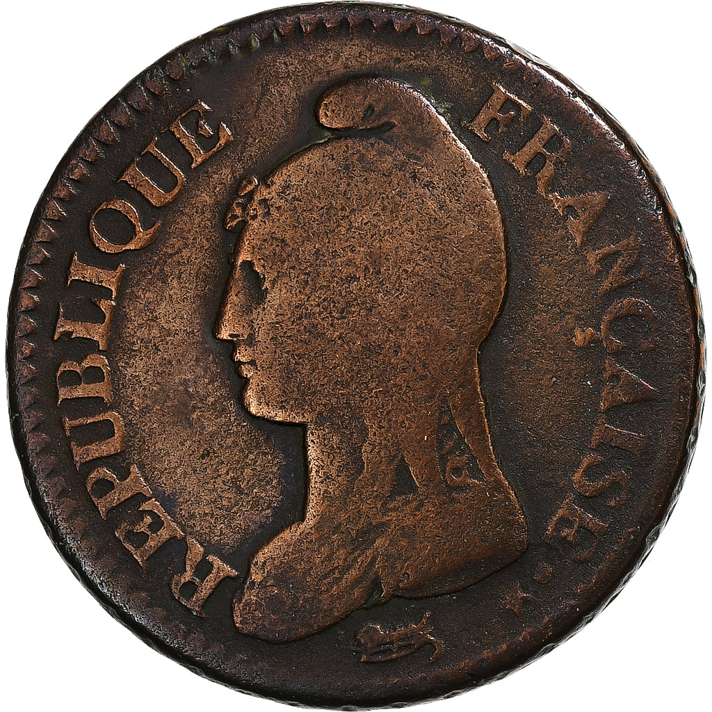 France, Decime, Dupré, An 7 (1799), Lille, Bronze, TB+, Gadoury:187, KM:645.9