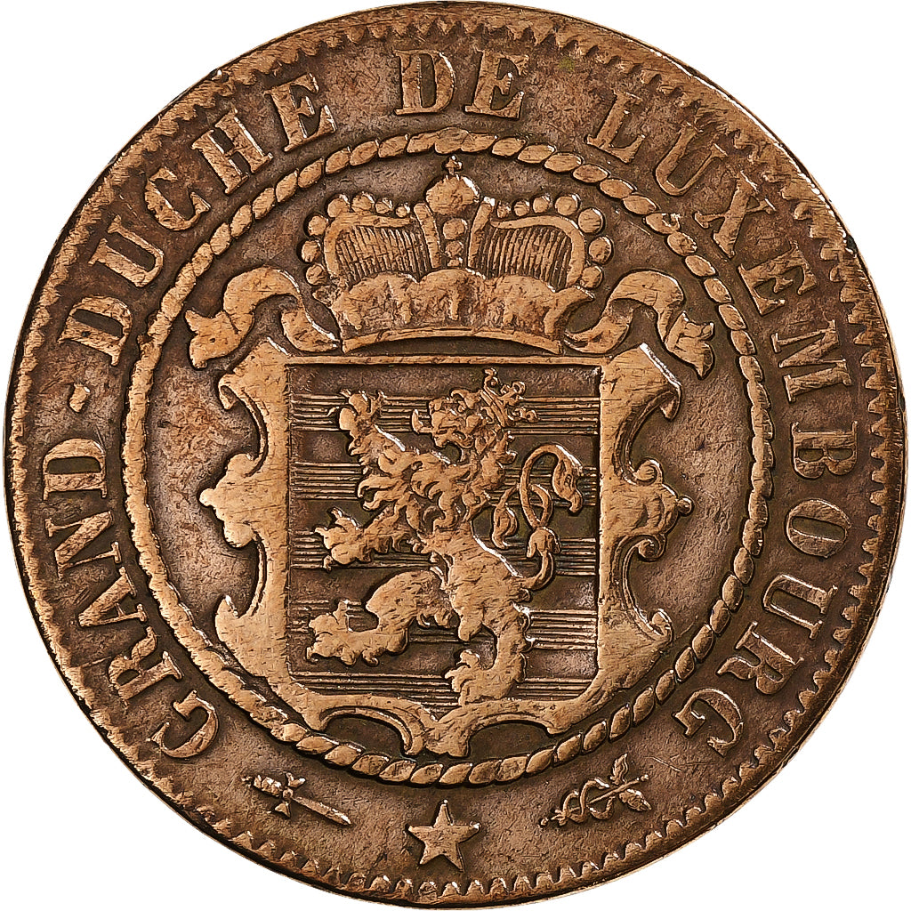 Luxemburg, William III, 10 Centimes, 1870, Utrecht, Bronzen, FR, KM:23.1