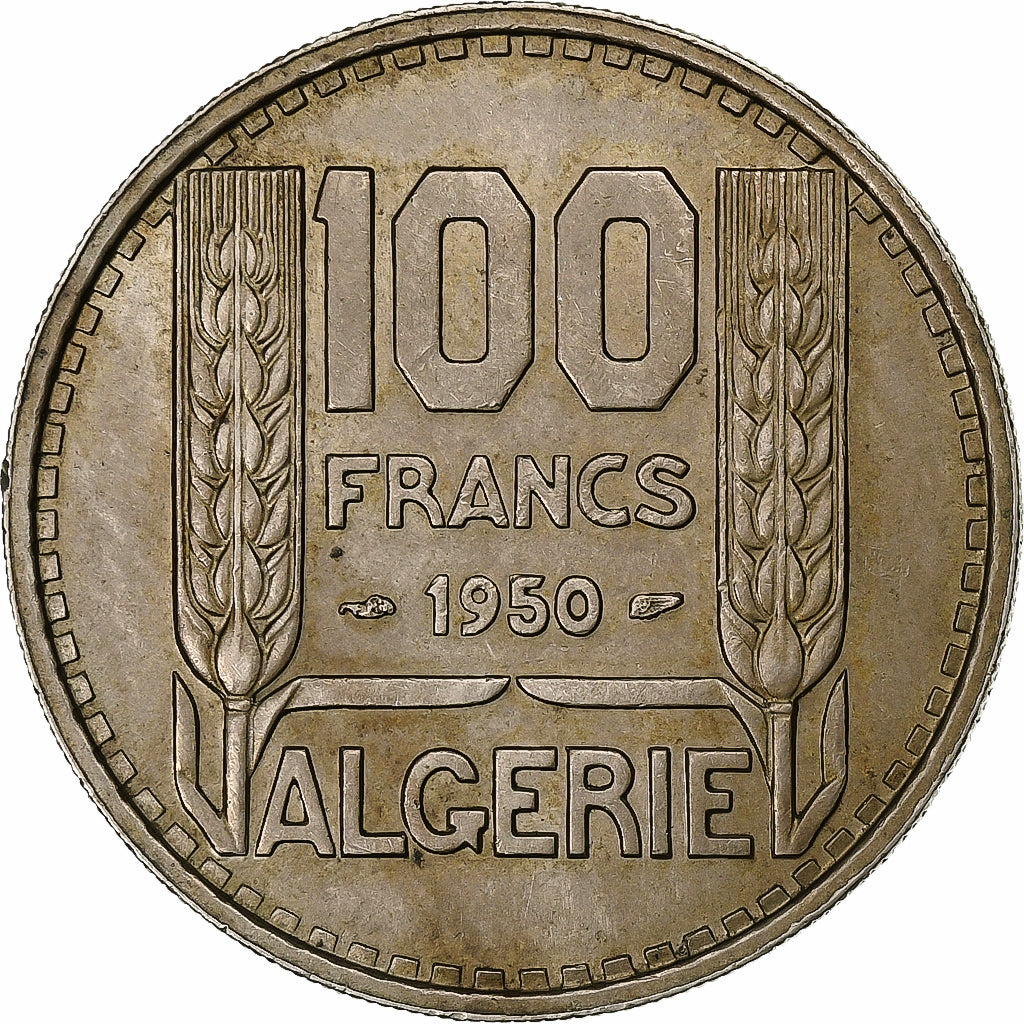 Algeria, 100 Francs, 1950, Paris, Cobre - níquel, MBC, Lecompte:55, KM:93