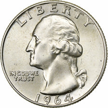 États-Unis, Quarter, Washington, 1964, U.S. Mint, Argent, SUP, KM:164