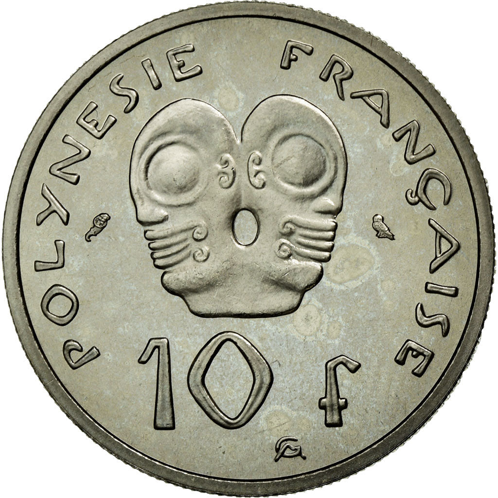 Coin, French Polynesia, 10 Francs, 1967, MS(65-70), Nickel, Lecompte:67