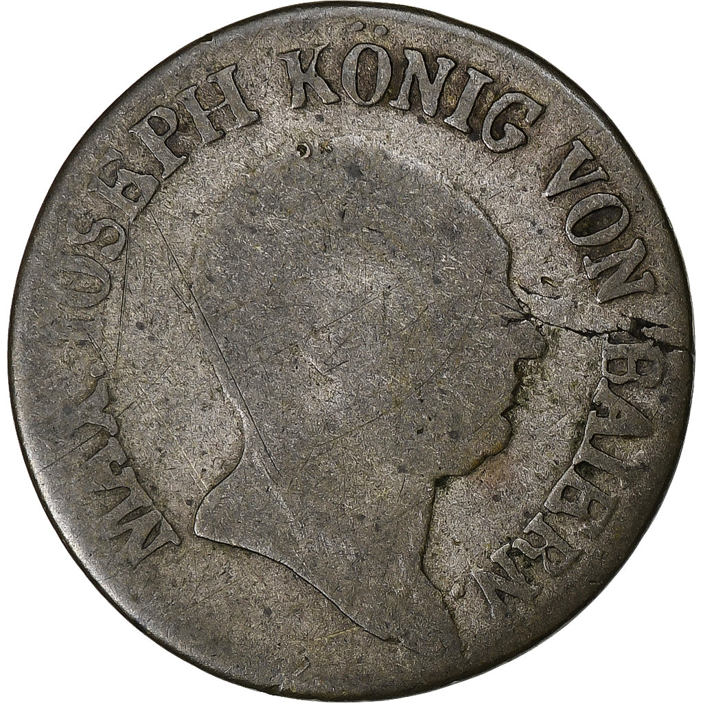Deutsch Staaten, BAVARIA, Maximilian IV, Josef, 6 Kreuzer, 1818, Silber, SGE