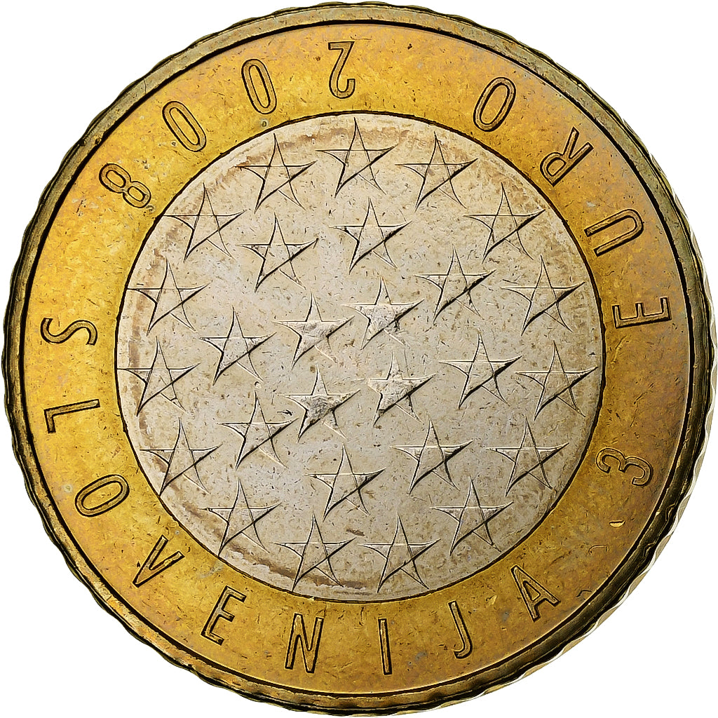 Eslovénia, 3 Euro, 2008, Vantaa, Bimetálico, MS(65-70), KM:81