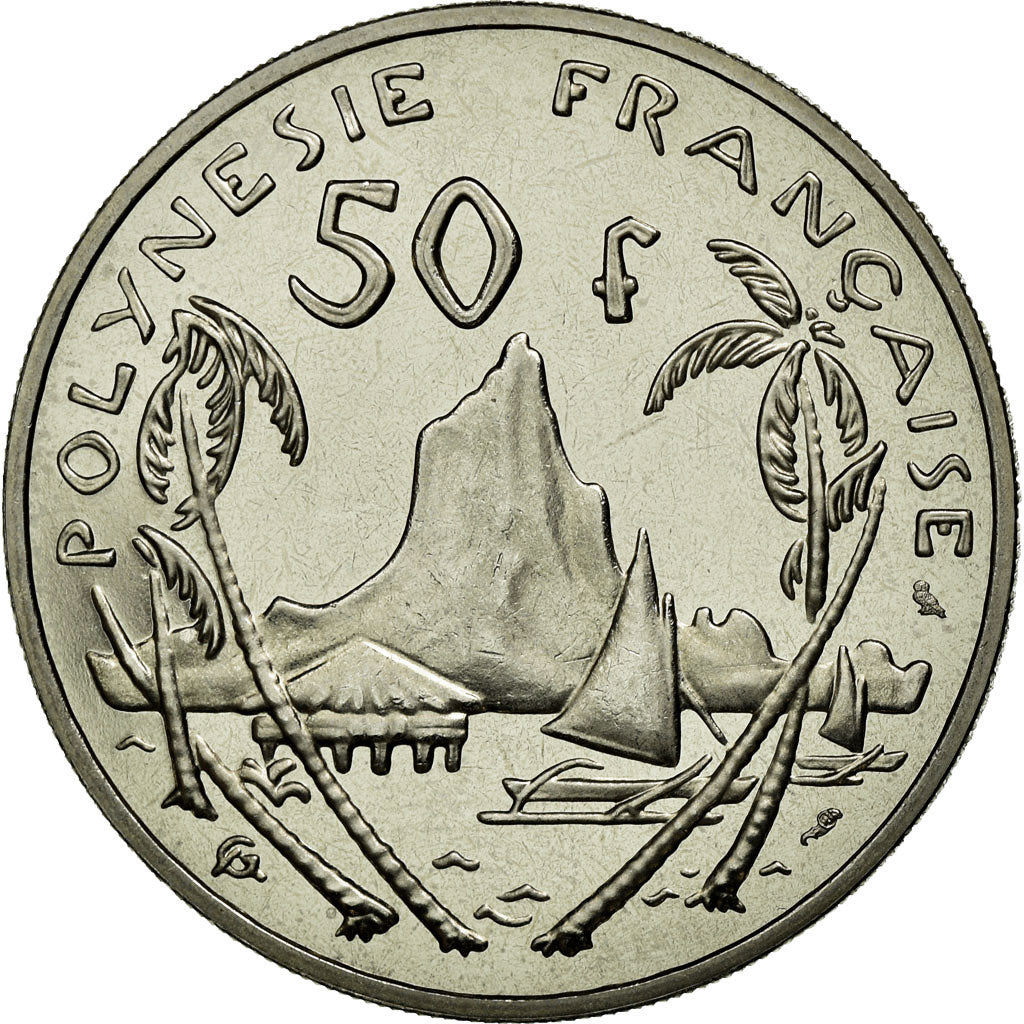 Coin, French Polynesia, 50 Francs, 1967, MS(65-70), Nickel, Lecompte:110