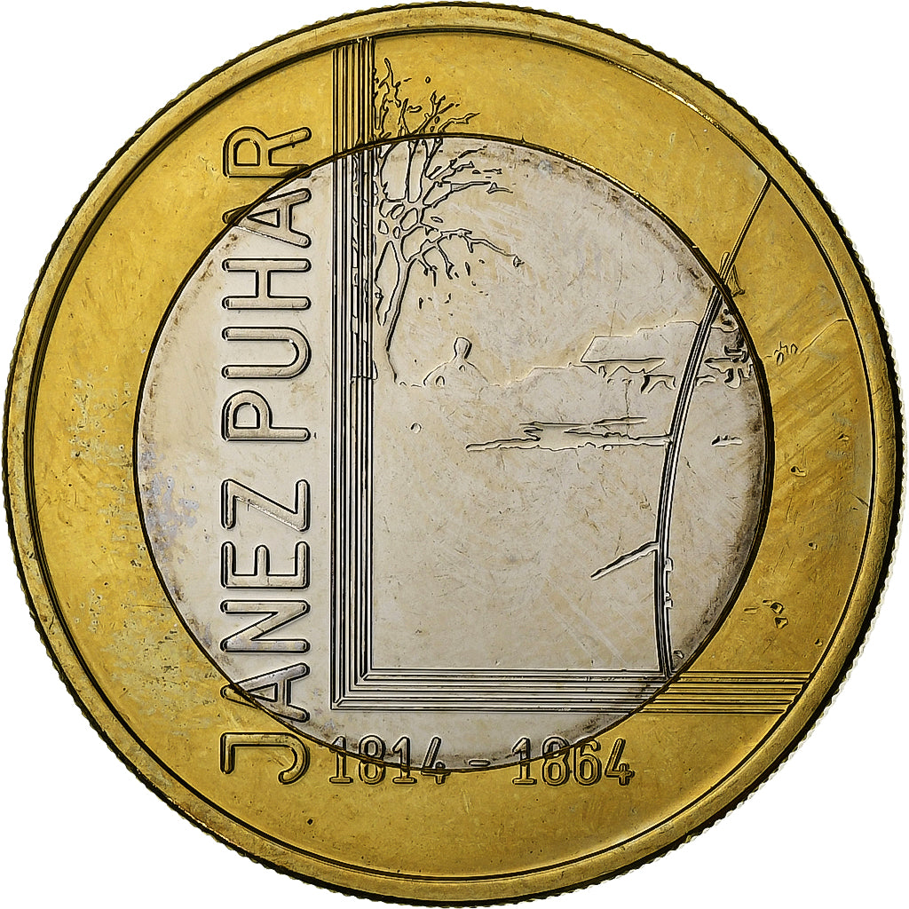 Slovénie, 3 Euro, Janez Puhar, 2014, Vantaa, Bimétallique, FDC, KM:118
